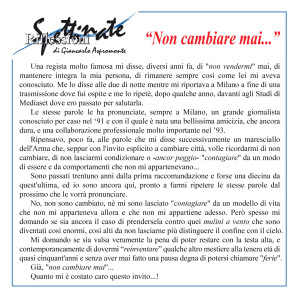 “Non cambiare mai…”