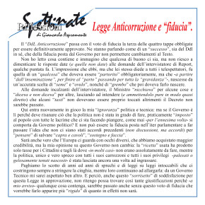 Legge Anticorruzione e “fiducia”.