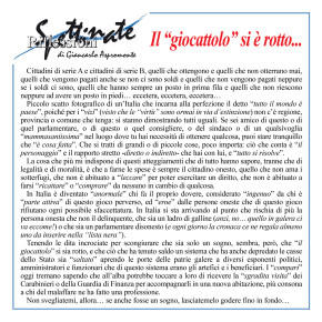 Il “giocattolo” si è rotto…