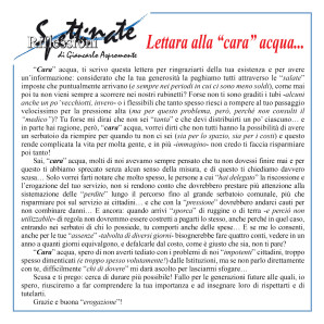 “Cara” acqua, ti scrivo…